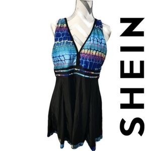 NWOT Shein Plus Size Tankini Mermaid Design Two Piece Swimsuit 4XL